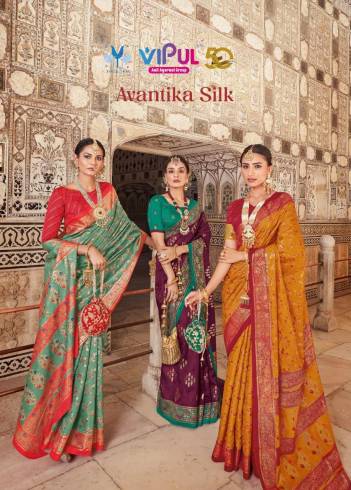 AVANTIKA  SILK SERIES – 67401 TO 67409 BY VIPUL COTTON SILK SAREE MANUFACTURE IN INDIA